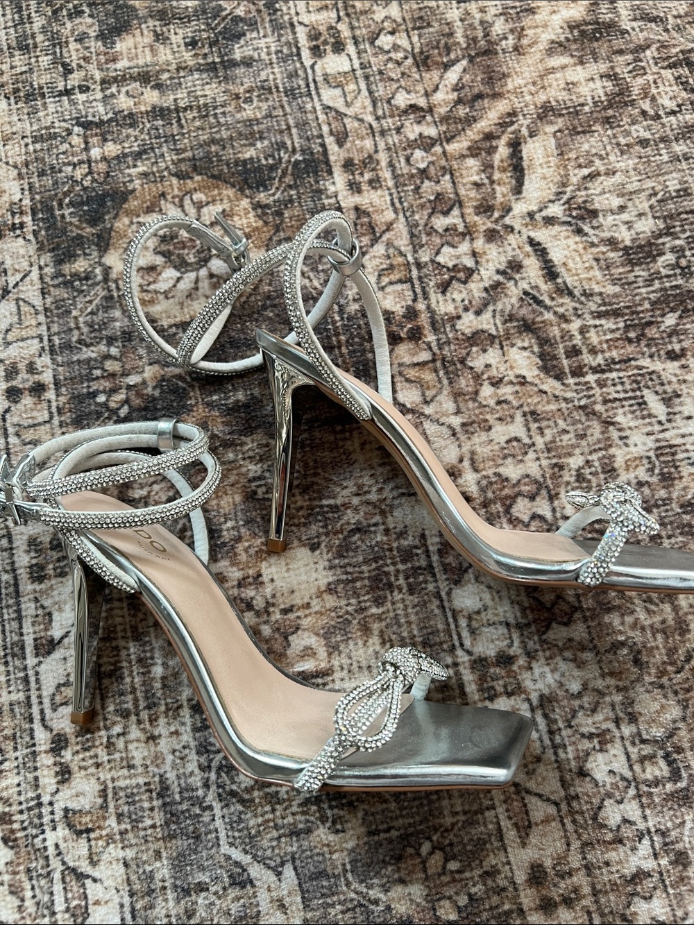 ALDO Women's Barrona Rhinestone Two-Piece Dress Sandals - Picture 3 of 3
